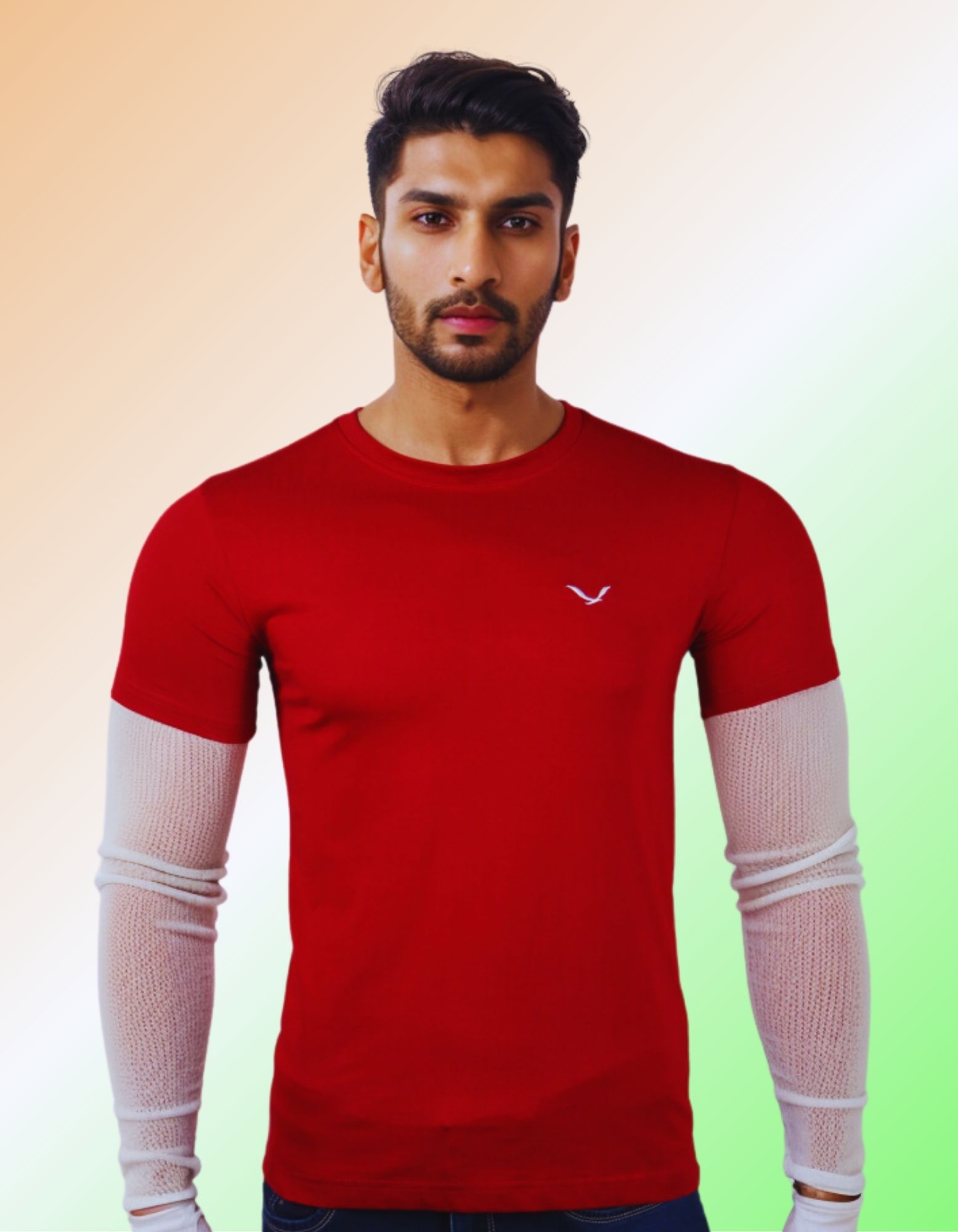 Red Solid Round Neck T-Shirt